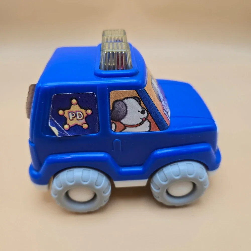 Vintage 1992 Shelcore Blue Police Car Toy Officer and Dog 1005/1006 USA‎ Made